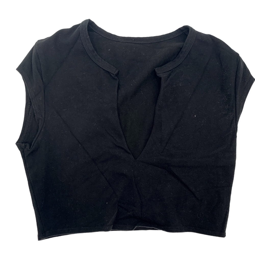AALIYAH x REVOLVE Aaliyah Crop Top Size XXS / XS Black Classic Stretch NEW - Picture 4 of 6